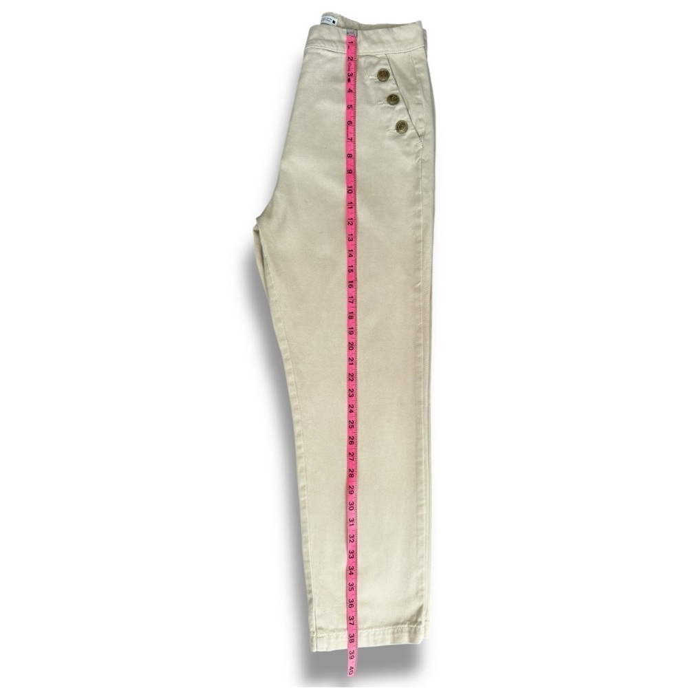 🌟 ZARA Gold Buttoned Straight Leg Jeans | Size L - Picture 7 of 7